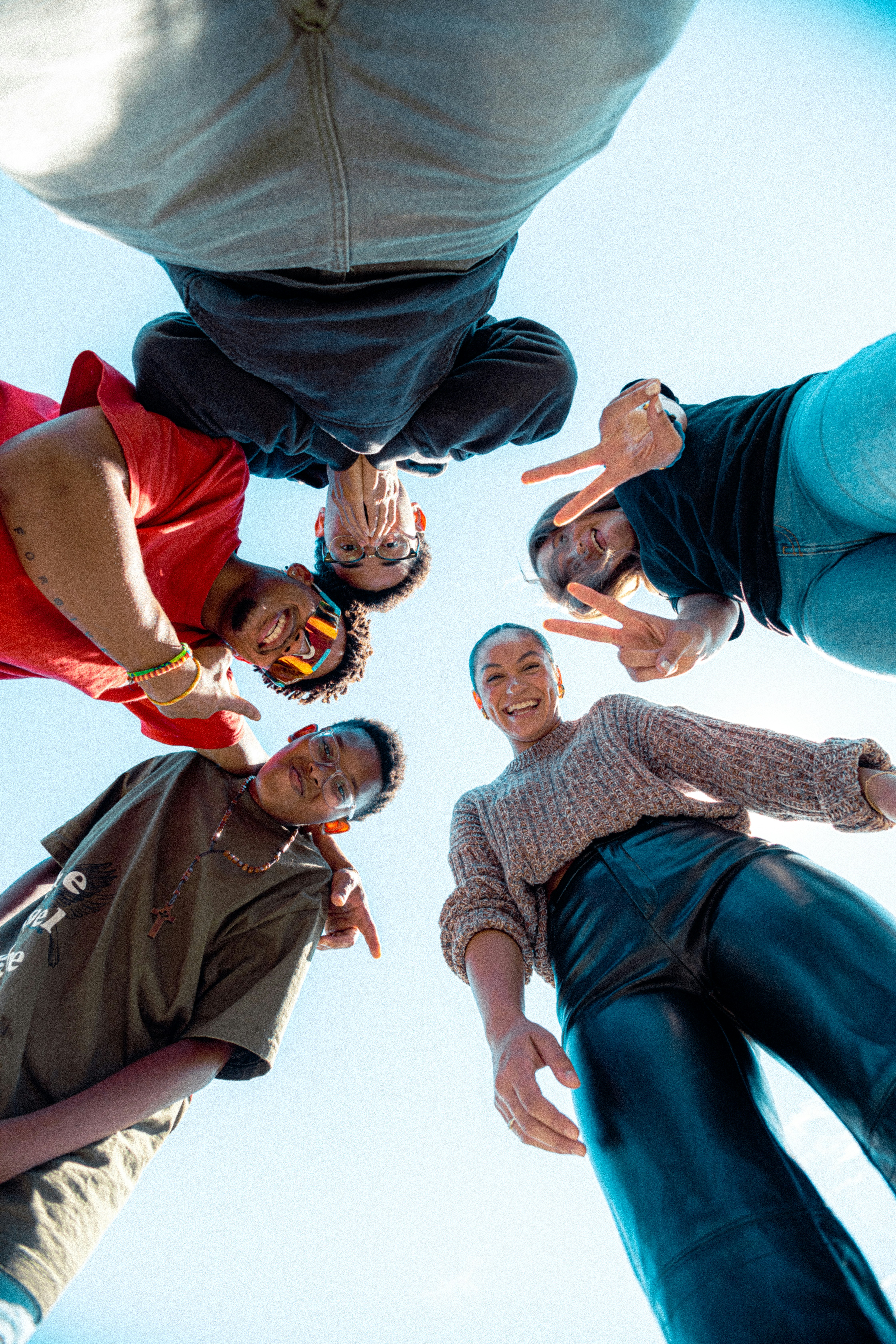 Group of young people and employers